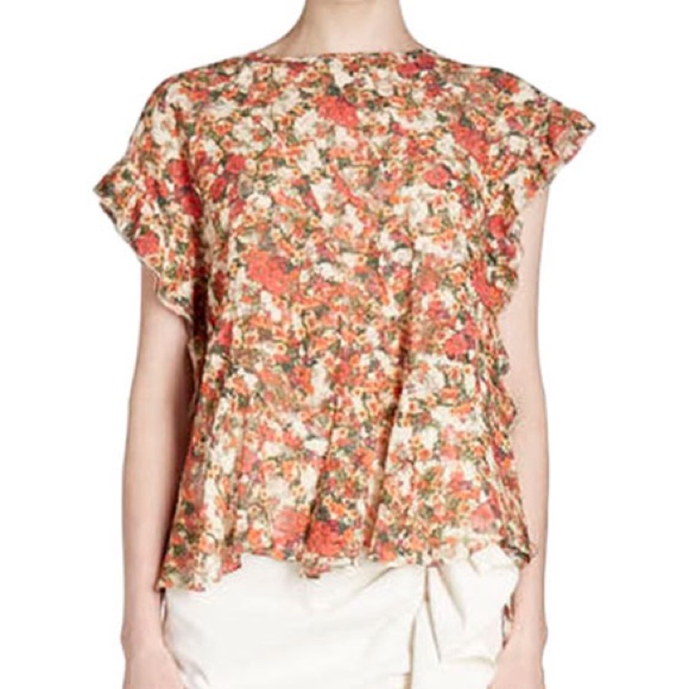 Isabel Marant Asymmetric Fliren floral print blouse 42FR